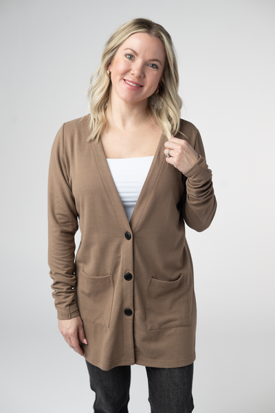 IN STOCK Cori Cardigan - Mocha - Pumpkin Patch Co