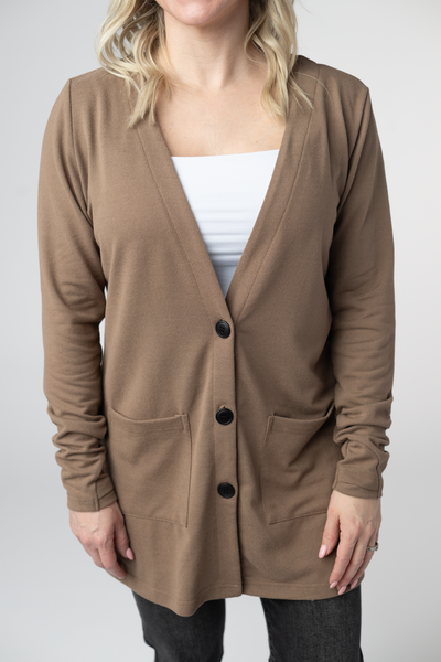IN STOCK Cori Cardigan - Mocha - Pumpkin Patch Co