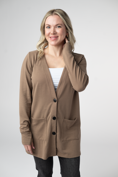 IN STOCK Cori Cardigan - Mocha - Pumpkin Patch Co