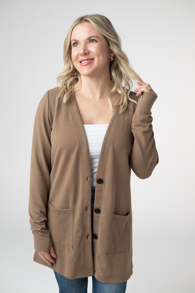 IN STOCK Cori Cardigan - Mocha - Pumpkin Patch Co