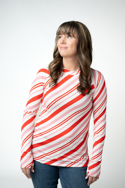 IN STOCK Blair Long Sleeve Top - Candy Cane