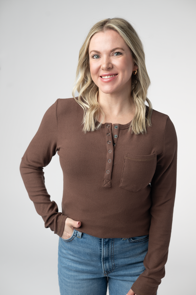 IN STOCK Georgia Long Sleeve Top - Brown - Pumpkin Patch Co