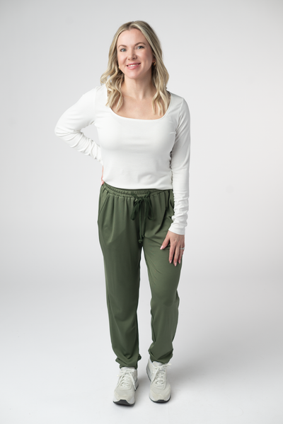 IN STOCK Cloud Joggers - Olive - Pumpkin Patch Co