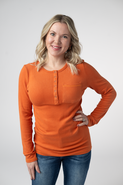 IN STOCK Georgia Long Sleeve Top - Pumpkin Spice - Pumpkin Patch Co
