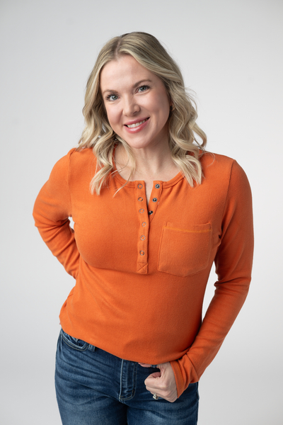 IN STOCK Georgia Long Sleeve Top - Pumpkin Spice - Pumpkin Patch Co