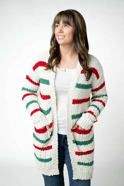 IN STOCK Christmas Striped Cardigan