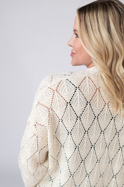 IN STOCK Open Knit Cardigan - Ivory - Pumpkin Patch Co