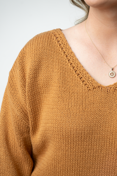 IN STOCK Crochet Sleeve Top - Camel - Pumpkin Patch Co