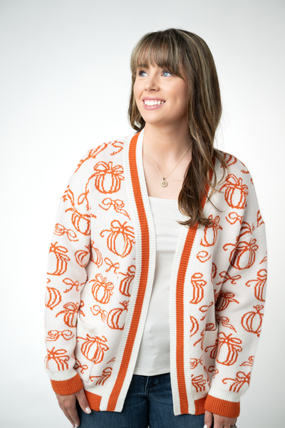 IN STOCK Pumpkins Pocket Cardigan - Pumpkin Patch Co