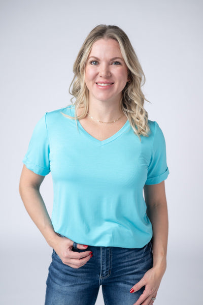 IN STOCK Sophie Tee - Aqua Blue - Pumpkin Patch Co