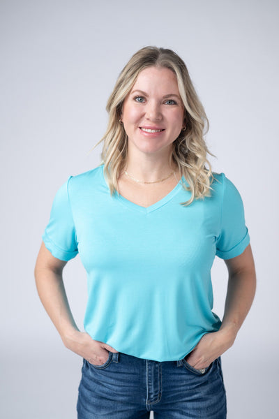 IN STOCK Sophie Tee - Aqua Blue - Pumpkin Patch Co