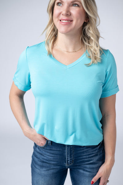 IN STOCK Sophie Tee - Aqua Blue - Pumpkin Patch Co
