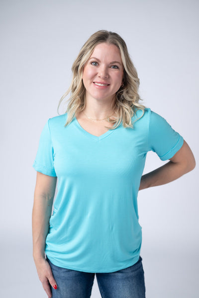 IN STOCK Sophie Tee - Aqua Blue - Pumpkin Patch Co