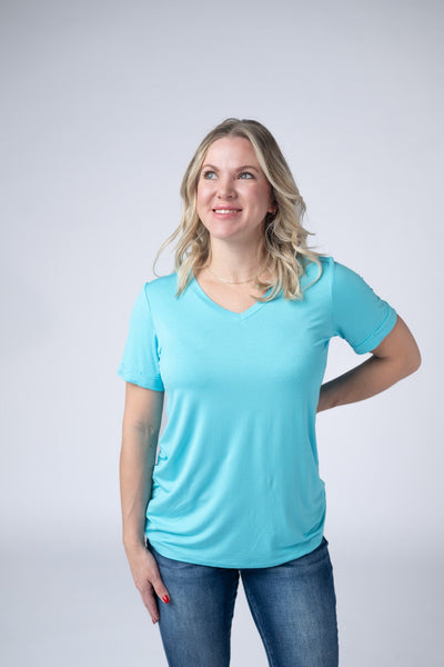 IN STOCK Sophie Tee - Aqua Blue - Pumpkin Patch Co