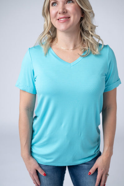 IN STOCK Sophie Tee - Aqua Blue - Pumpkin Patch Co