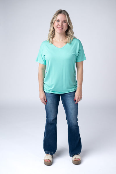 IN STOCK Chloe Cozy Tee - Turquoise - Pumpkin Patch Co
