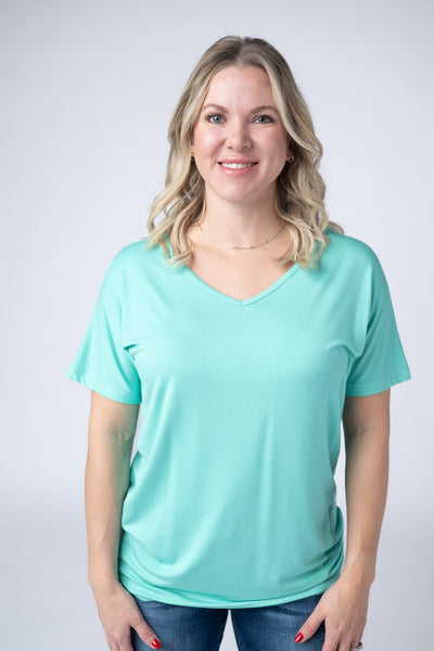 IN STOCK Chloe Cozy Tee - Turquoise - Pumpkin Patch Co