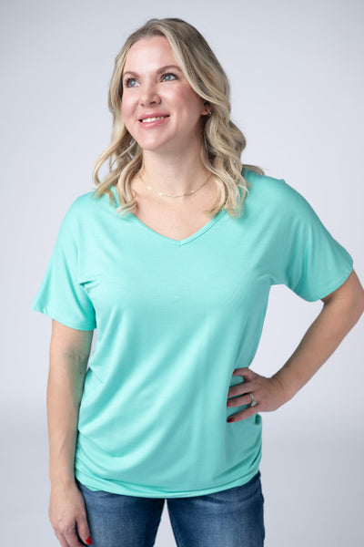 IN STOCK Chloe Cozy Tee - Turquoise - Pumpkin Patch Co