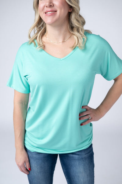 IN STOCK Chloe Cozy Tee - Turquoise - Pumpkin Patch Co