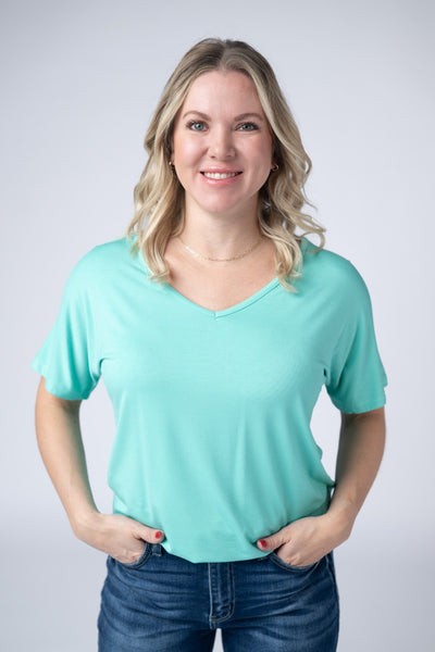 IN STOCK Chloe Cozy Tee - Turquoise - Pumpkin Patch Co