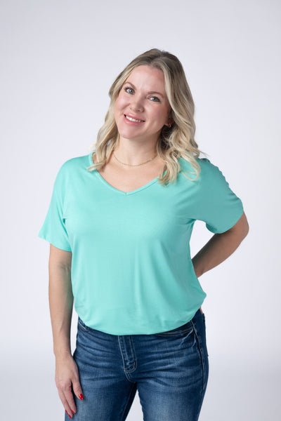 IN STOCK Chloe Cozy Tee - Turquoise - Pumpkin Patch Co