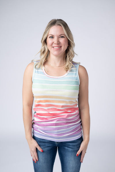 IN STOCK Ava Tank - Rainbow Stripes - Pumpkin Patch Co