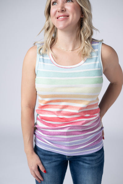 IN STOCK Ava Tank - Rainbow Stripes - Pumpkin Patch Co