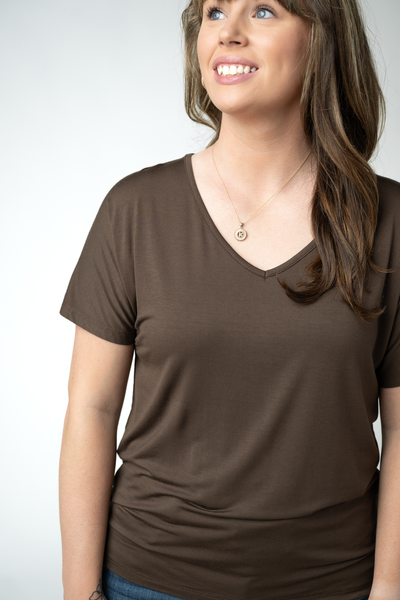 IN STOCK Chloe Cozy Top - Brown - Pumpkin Patch Co