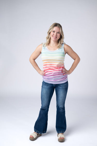 IN STOCK Ava Tank - Rainbow Stripes - Pumpkin Patch Co