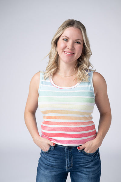 IN STOCK Ava Tank - Rainbow Stripes - Pumpkin Patch Co