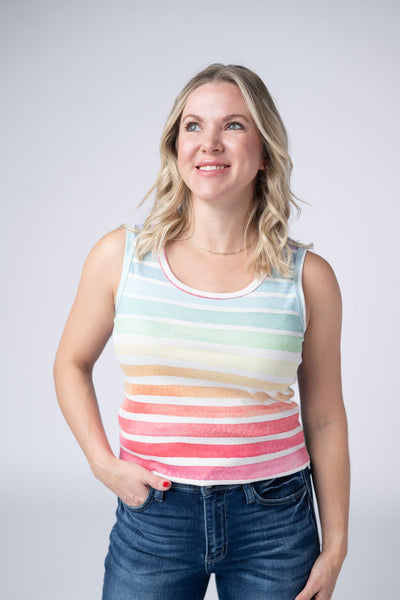 IN STOCK Ava Tank - Rainbow Stripes - Pumpkin Patch Co