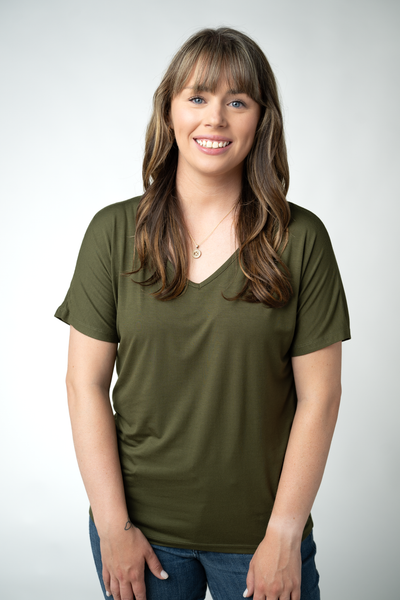 IN STOCK Chloe Cozy Top - Dark Olive - Pumpkin Patch Co