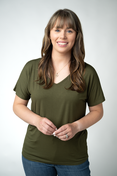 IN STOCK Chloe Cozy Top - Dark Olive - Pumpkin Patch Co