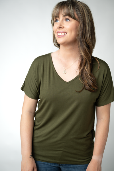 IN STOCK Chloe Cozy Top - Dark Olive - Pumpkin Patch Co