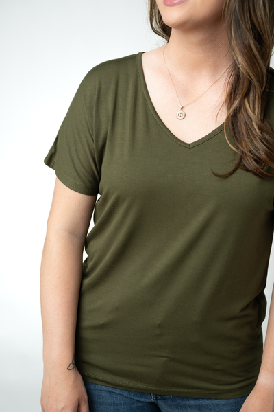 IN STOCK Chloe Cozy Top - Dark Olive - Pumpkin Patch Co
