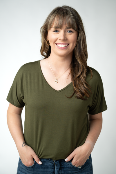 IN STOCK Chloe Cozy Top - Dark Olive - Pumpkin Patch Co