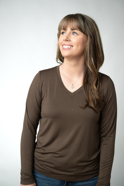 IN STOCK Larissa Long Sleeve - Brown - Pumpkin Patch Co
