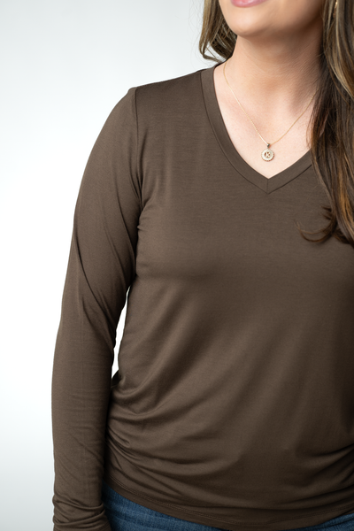 IN STOCK Larissa Long Sleeve - Brown - Pumpkin Patch Co