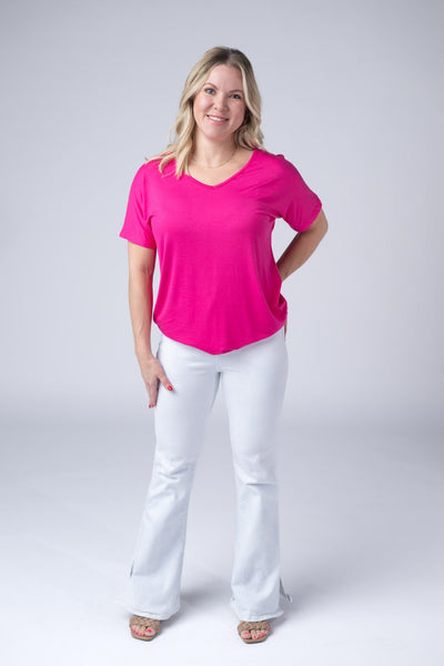 IN STOCK Chloe Cozy Tee - Hot Pink - Pumpkin Patch Co