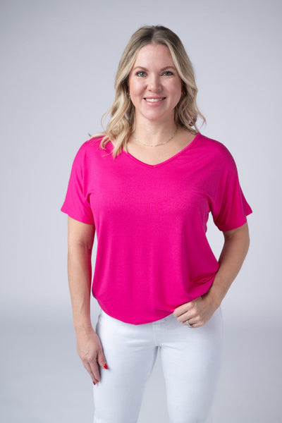 IN STOCK Chloe Cozy Tee - Hot Pink - Pumpkin Patch Co