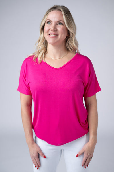 IN STOCK Chloe Cozy Tee - Hot Pink - Pumpkin Patch Co
