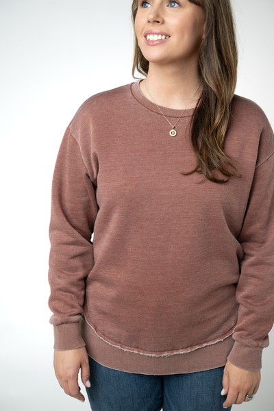 IN STOCK Vintage Wash Pullover - Brown
