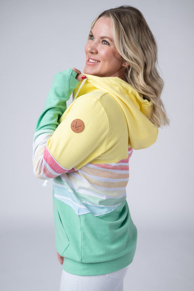 IN STOCK Colorblock Fullzip - Yellow, Rainbow Stripes, and Lime - Pumpkin Patch Co