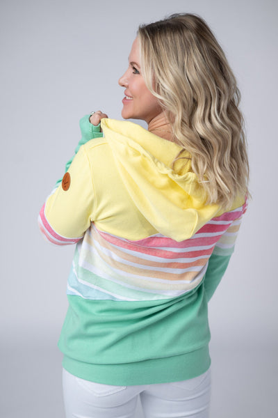 IN STOCK Colorblock Fullzip - Yellow, Rainbow Stripes, and Lime - Pumpkin Patch Co