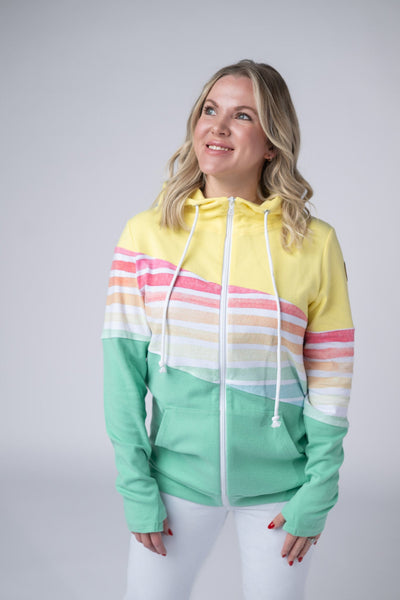 IN STOCK Colorblock Fullzip - Yellow, Rainbow Stripes, and Lime - Pumpkin Patch Co