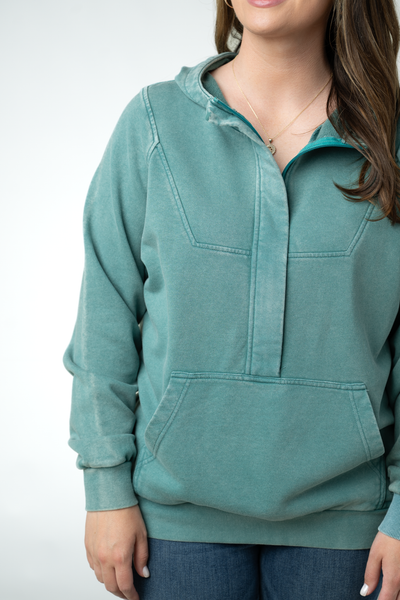 IN STOCK Ryker Vintage Wash Hoodie- Teal