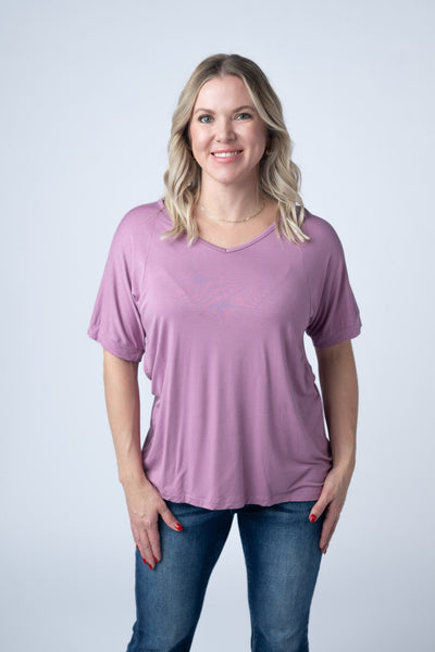 IN STOCK Bamboo V Neck Tee - Pink