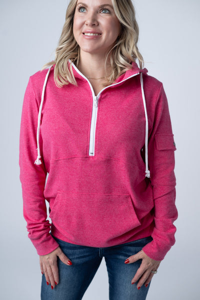 IN STOCK Pixie Pocket Halfzip Hoodie - Hot Pink
