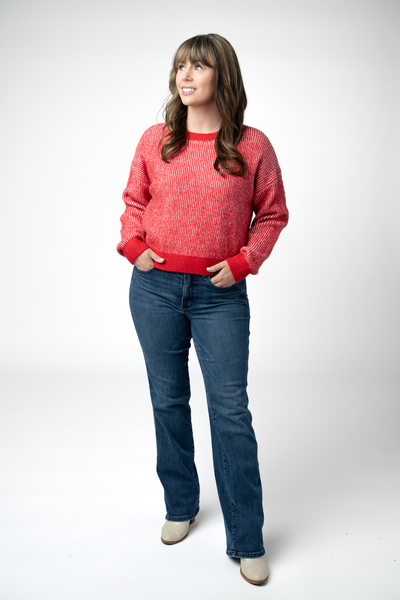 IN STOCK Josie Cozy Crew Sweater - Red