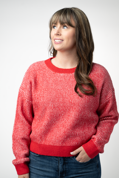 IN STOCK Josie Cozy Crew Sweater - Red